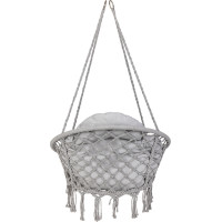 Hojdacie kreslo LUARO s operadlom - šedé - 80 cm + vankúš XXL