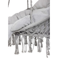 Hojdacie kreslo LUARO s operadlom - šedé - 80 cm + vankúš XXL