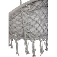 Hojdacie kreslo LUARO s operadlom - šedé - 80 cm + vankúš XXL