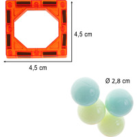 Svietiaca magnetická guličková dráha - 49 prvkov