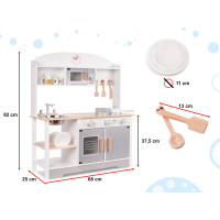 Detská drevená kuchynka MDF MODERN CLASSIC + príslušenstvo