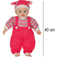 Detská bábika Maya so zvukom - ružová - 40 cm