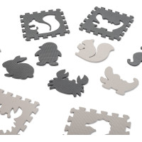 Penová puzzle podložka pre deti 9 prvkov - šedá/ecru - 85cm x 85cm x 1cm