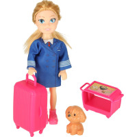 Lietadlo pre bábiky s letuškou - ružové