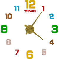 Samolepiace nástenné hodiny 80-90 cm - farebné - 12 číslic