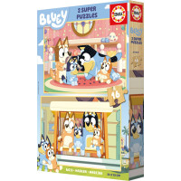 EDUCA Drevené puzzle Bluey 2x16 dielikov