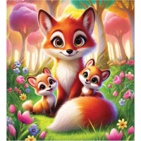 WOODEN CITY Drevené puzzle Líščia rodinka 20 dielikov