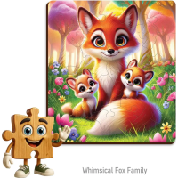 WOODEN CITY Drevené puzzle Líščia rodinka 20 dielikov