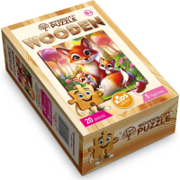 WOODEN CITY Drevené puzzle Líščia rodinka 20 dielikov