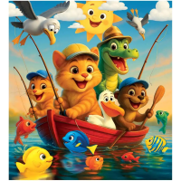 WOODEN CITY Drevené puzzle Rybárčenie 20 dielikov