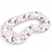 Hniezdočko (kokon) pre bábätko / tehotenský vankúš 2v1 s doplnkami - Vtáčiky / béžové