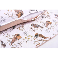 Hniezdočko (kokon) pre bábätko / tehotenský vankúš 2v1 s doplnkami - Vtáčiky / béžové