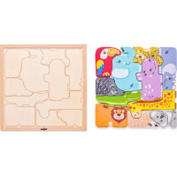 WOODY Obrysové puzzle Zvieratká 11 dielikov