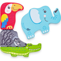 WOODY Obrysové puzzle Zvieratká 11 dielikov