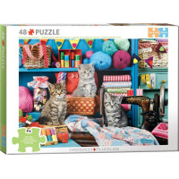 EUROGRAPHICS Puzzle Connecting Pieces: Mačacie pletenie 48 dielikov