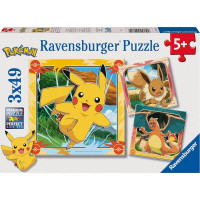 RAVENSBURGER Puzzle Pokémon 3x49 dielikov