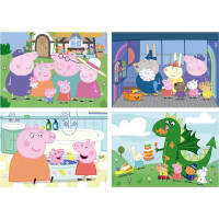 EDUCA Puzzle Prasiatko Peppa 4v1 (20,40,60,80 dielikov)