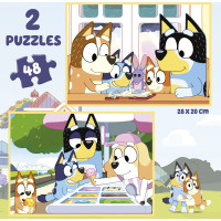 EDUCA Puzzle v kufríku Bluey 2v1 (48 dielikov)