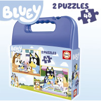 EDUCA Puzzle v kufríku Bluey 2v1 (48 dielikov)