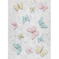 Detský kusový koberec Bambino 1610 Butterflies cream, 80x150 cm
