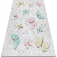 Detský kusový koberec Bambino 1610 Butterflies cream, 80x150 cm