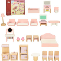 Drevený nábytok do domčeka pre bábiky - ružový