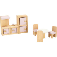 Drevený nábytok do domčeka pre bábiky - ružový