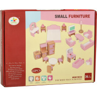 Drevený nábytok do domčeka pre bábiky - ružový