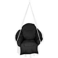 Podsedák LUARO XXL do hojdacieho kresla - čierny