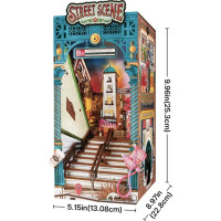 RoboTime 3D skladačka Zarážka na knihy Miniatúra domčeka Mestská ulica