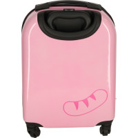 Detský cestovný kufor na kolieskach - Ružová mačka