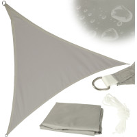 Ochranná trojuholníková tieniaca plachta proti slnku LUARO - 3x3x3 m - šedá