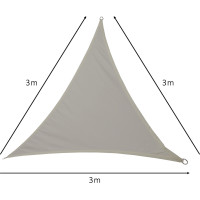 Ochranná trojuholníková tieniaca plachta proti slnku LUARO - 3x3x3 m - šedá