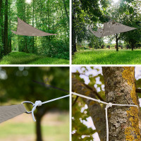 Ochranná trojuholníková tieniaca plachta proti slnku LUARO - 3x3x3 m - šedá