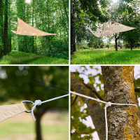 Ochranná trojuholníková tieniaca plachta proti slnku LUARO - 4x4x4 m - béžová