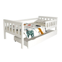 Detská posteľ z masívu borovice FRANK - 200x90 cm - biela