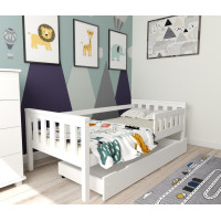 Detská posteľ z masívu borovice FRANK - 200x90 cm - biela