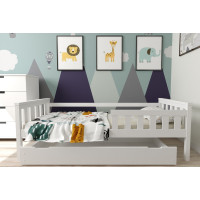 Detská posteľ z masívu borovice FRANK - 200x90 cm - biela