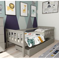 Detská posteľ z masívu borovice FRANK - 200x90 cm - šedá