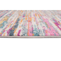 Kusový koberec AZUR static - šedý/ružový/modrý, 80x150 cm