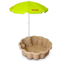 DOLONI Pieskovisko Kvetina EKO béžová so slnečníkom