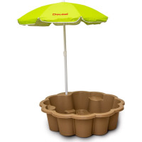 DOLONI Pieskovisko Kvetina EKO hnedá so slnečníkom