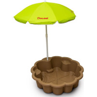 DOLONI Pieskovisko Kvetina EKO hnedá so slnečníkom