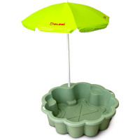 DOLONI Pieskovisko Kvetina EKO zelená so slnečníkom