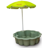 DOLONI Pieskovisko Kvetina EKO zelená so slnečníkom