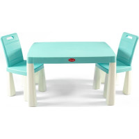 DOLONI Plastový stolík so stoličkami modro-biely