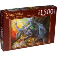 MAGNOLIA Puzzle Modrý drak s pokladom 1000 dielikov
