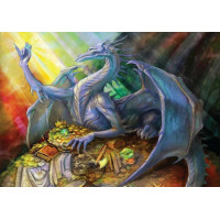 MAGNOLIA Puzzle Modrý drak s pokladom 1000 dielikov