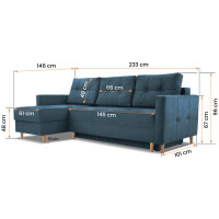 Rohová rozkládací pohovka MONTIJO (10 variant)