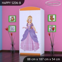 Detská skriňa PRINC A PRINCEZNA - TYP 6B, oranžová
